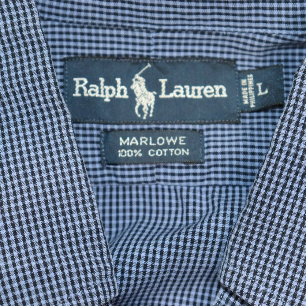 Ralph Lauren Shirt Size Large Blue White Checked Button Down Marlowe Dress - Picture 7 of 7